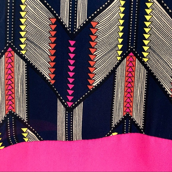 Pink and Navy Print Tank Top - Picture 3 of 4